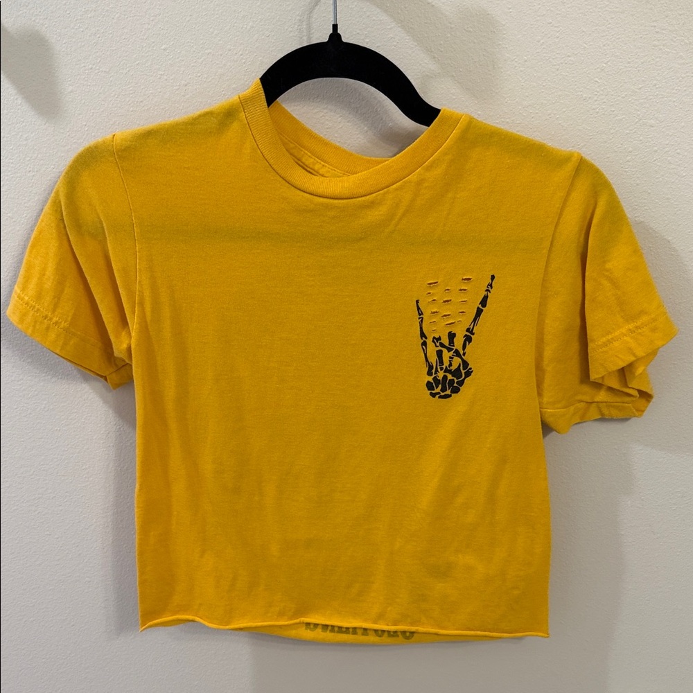 Cropped Yellow Graphic Tee - Women